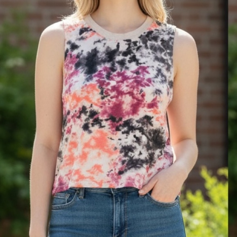 Tie-Dye Sleeveless Top - Multicolor XS
